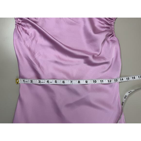 Forever 21 Y2K Satin Cowl Neck Slip Dress Womens S Pink Feminine Fairy Silky - Picture 9 of 15